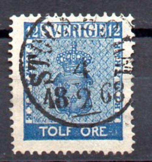 瑞典 1858/70年 米歇尔编号 8 (o)